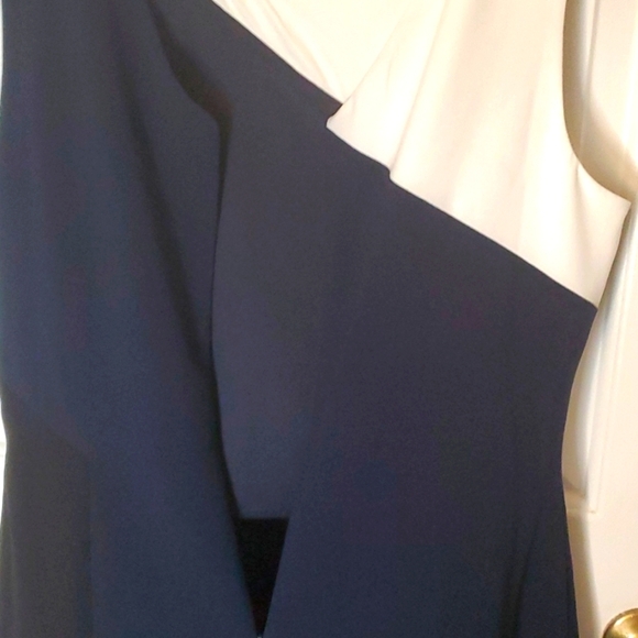 Chaps Womens Classic Sleeveless Color Block Career Dress Zipper Back,Front Slit - Picture 5 of 12